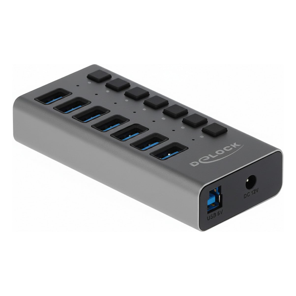 USB Hub DELOCK 6-portni 5 Gbps s čitačem kartica i prekidačima (64237)