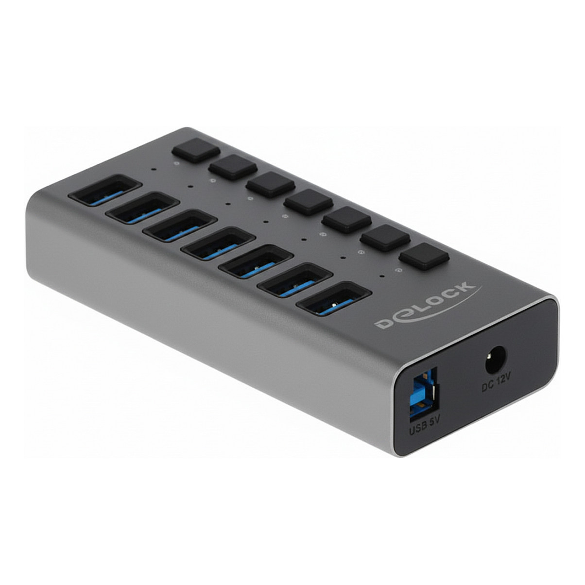 USB Hub DELOCK 6-portni 5 Gbps s čitačem kartica i prekidačima (64237)-0
