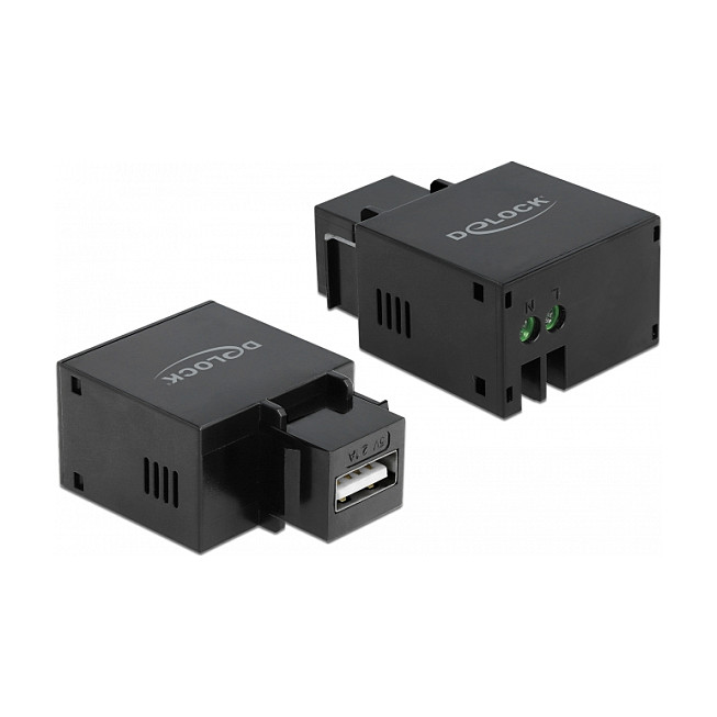 Delock Keystone modul s USB-A priključkom za punjenje 2.1A, crni-0
