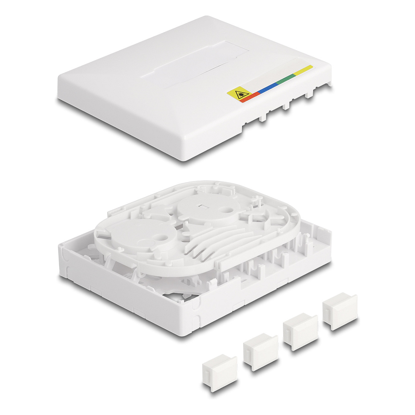 Zidna optička kutija DELOCK FTTH za 4x SC Simplex / LC Duplex, bijela boja-4
