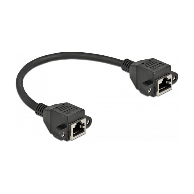 Mrežni produžni kabel za ugradnju DELOCK RJ45 Cat.6A S/FTP, 25 cm, crna boja-1