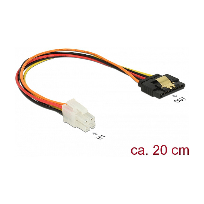 Delock Kabel za napajanje P4 4-pin (M) na SATA 15-pin (Ž), 20 cm-1