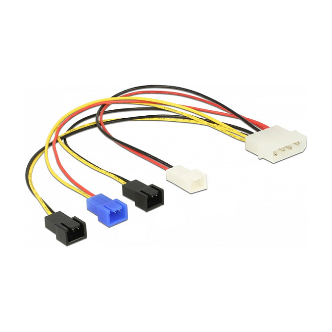 Delock kabel za napajanje ventilatora Molex 4-pin na 4x 2-pin (12V/7V/5V), 20cm
