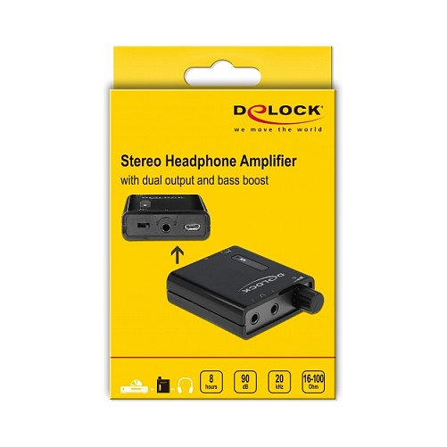 DELOCK Prijenosno pojačalo za slušalice 64056 (2x 3.5mm, Bass Boost)-2