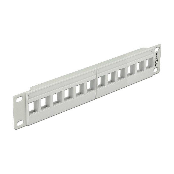 Delock 10" Keystone Patch panel, 12 portova, sivi