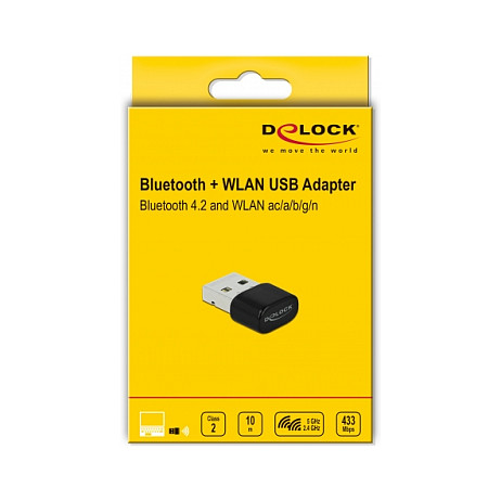 Delock Dual-Band WLAN AC433 + Bluetooth 4.2 USB Adapter-1
