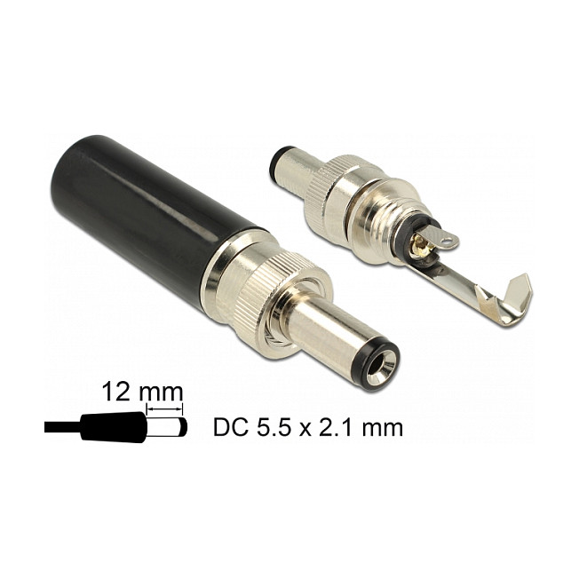 Konektor DELOCK DC 5.5 x 2.1 mm muški za lemljenje (89915)-4