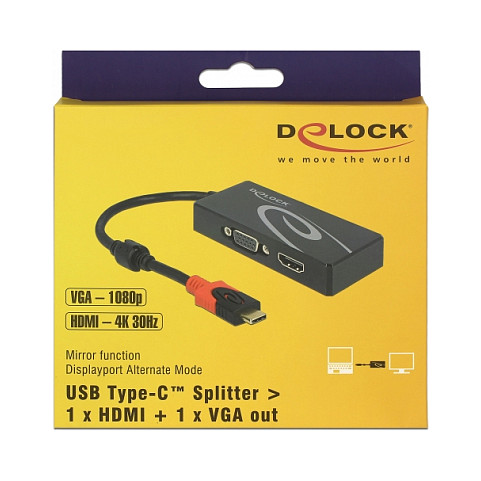Adapter DELOCK USB-C na HDMI / VGA (DP Alt Mode) 87730-2