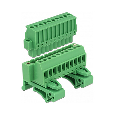 Set terminalnih blokova DELOCK 10-pinski za DIN šinu, 65941-1