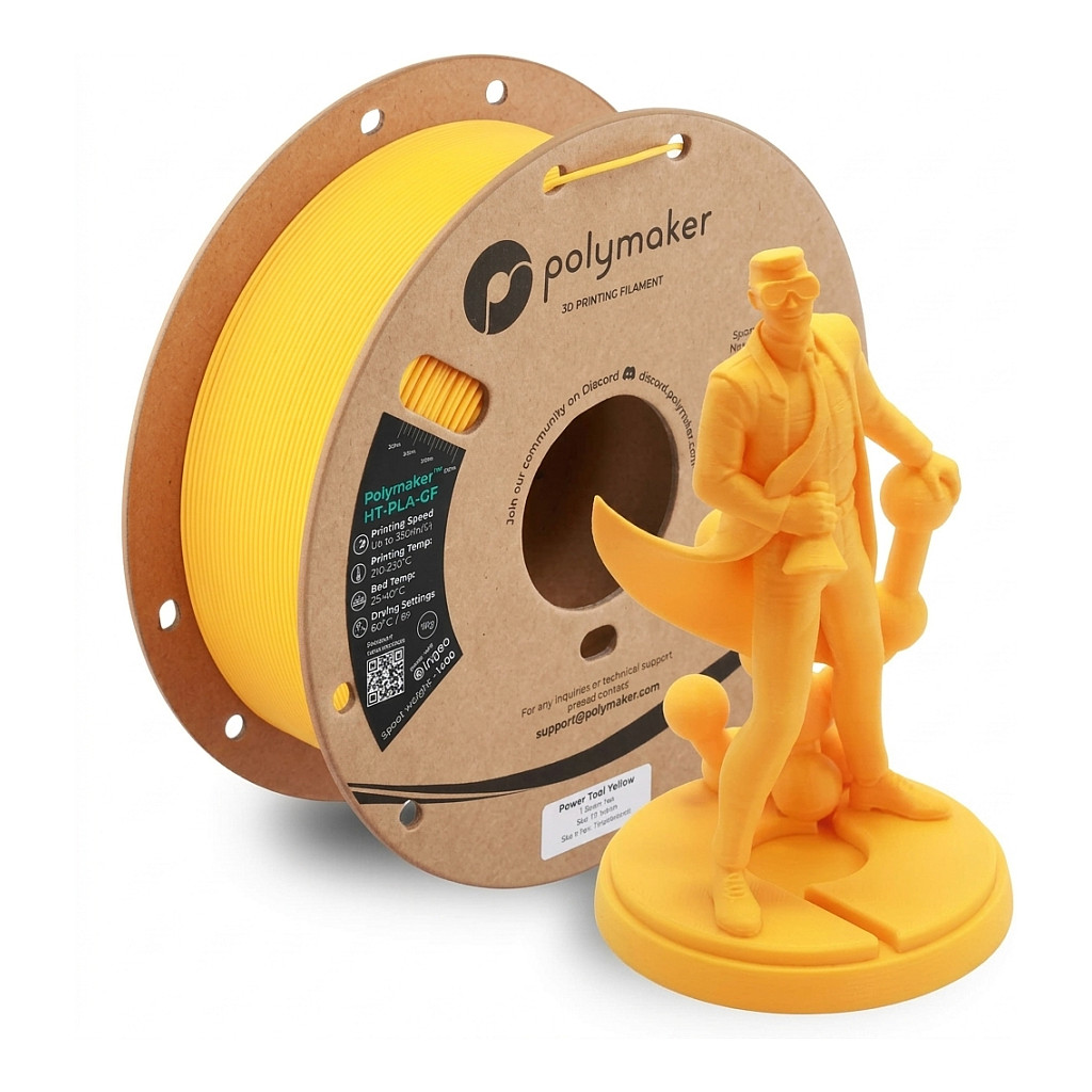 Filament za 3D printer POLYMAKER PolyLite PLA-GF 1.75mm 1kg (Power Tool Yellow)-0