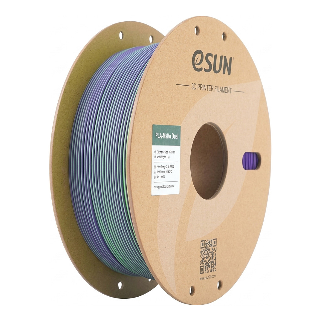 Filament za 3D printer ESUN PLA Matte Dual Color 1.75mm 1kg (zeleno-ljubičasta boja)-0