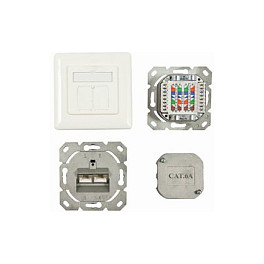 Mrežna utičnica SYNERGY 21 S21-10495, 2-struka, CAT6A, podžbukna, bijela boja-0