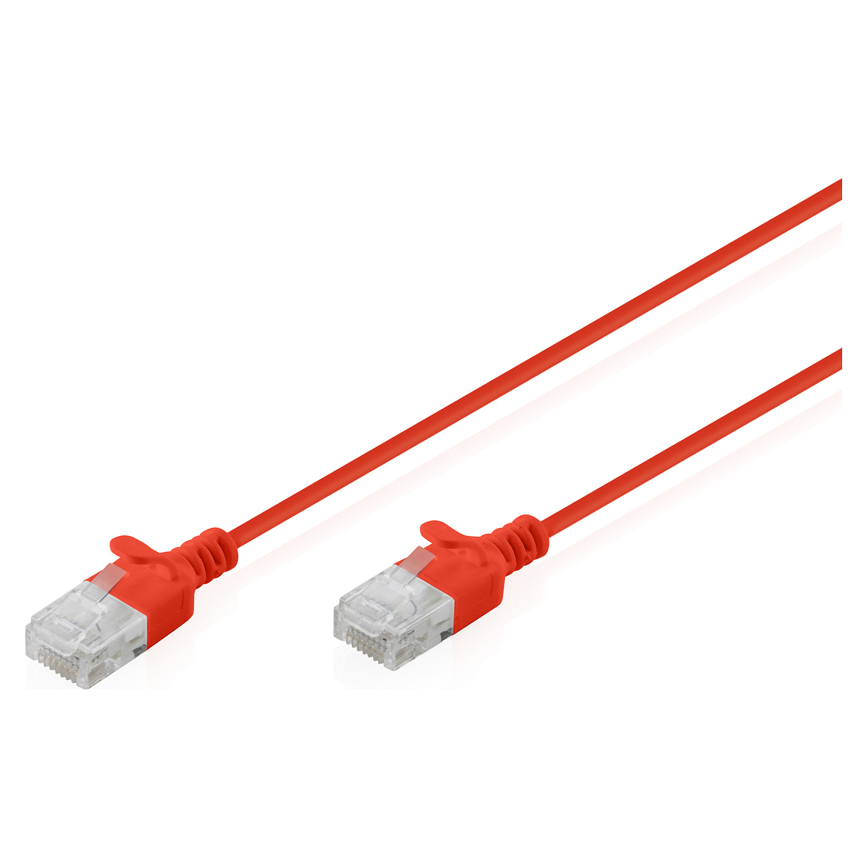 Mrežni kabel DIGITUS CAT 6 U/UTP Slim, 0.3m, crvena boja-0