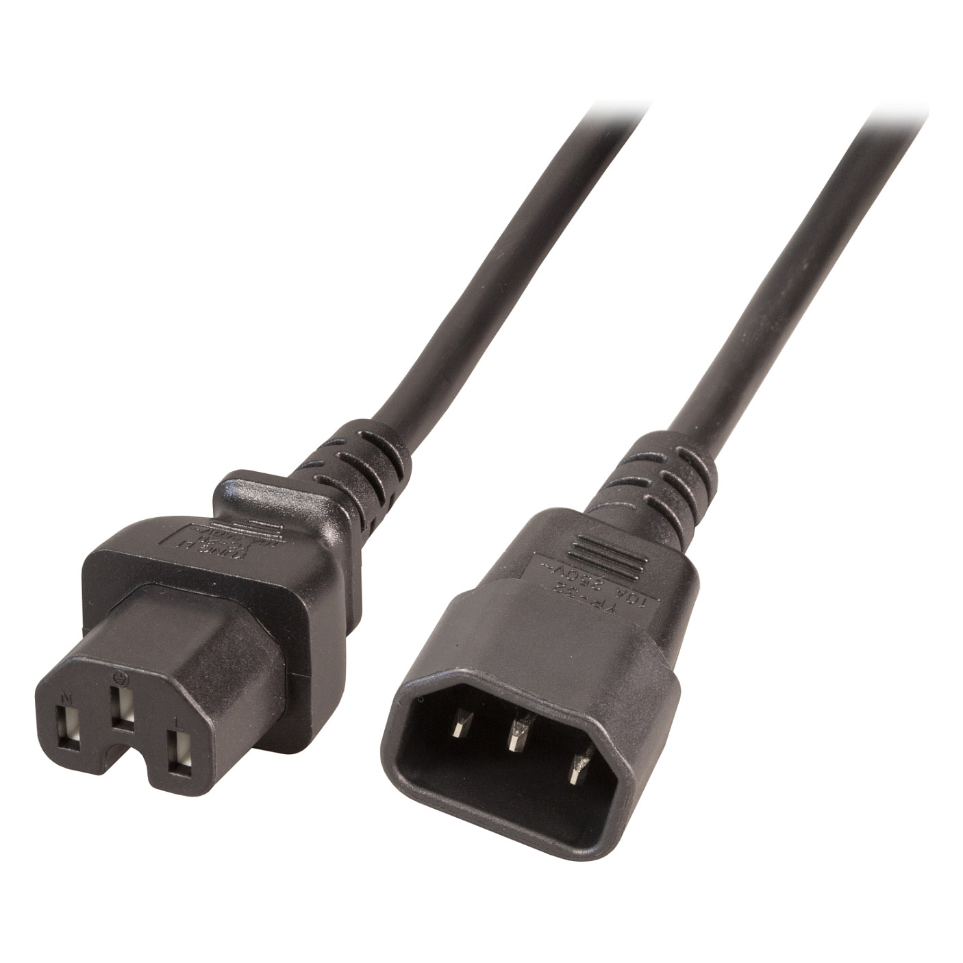 Produžni kabel za napajanje EFB ELEKTRONIK C14 na C15 (1.0m, crna boja)-0