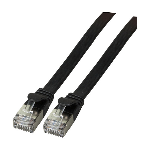Mrežni kabel EFB ELEKTRONIK RJ45 U/FTP Cat.6A, 1.5m, ravan, crna boja