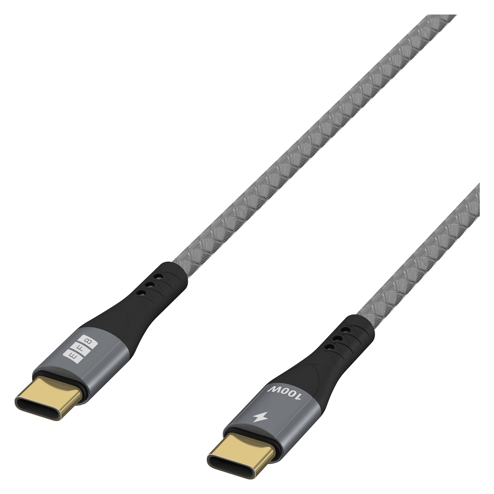 EFB USB-C kabel, 100W PD 3.0, 5A, E-Marker, 3m, sivi-1