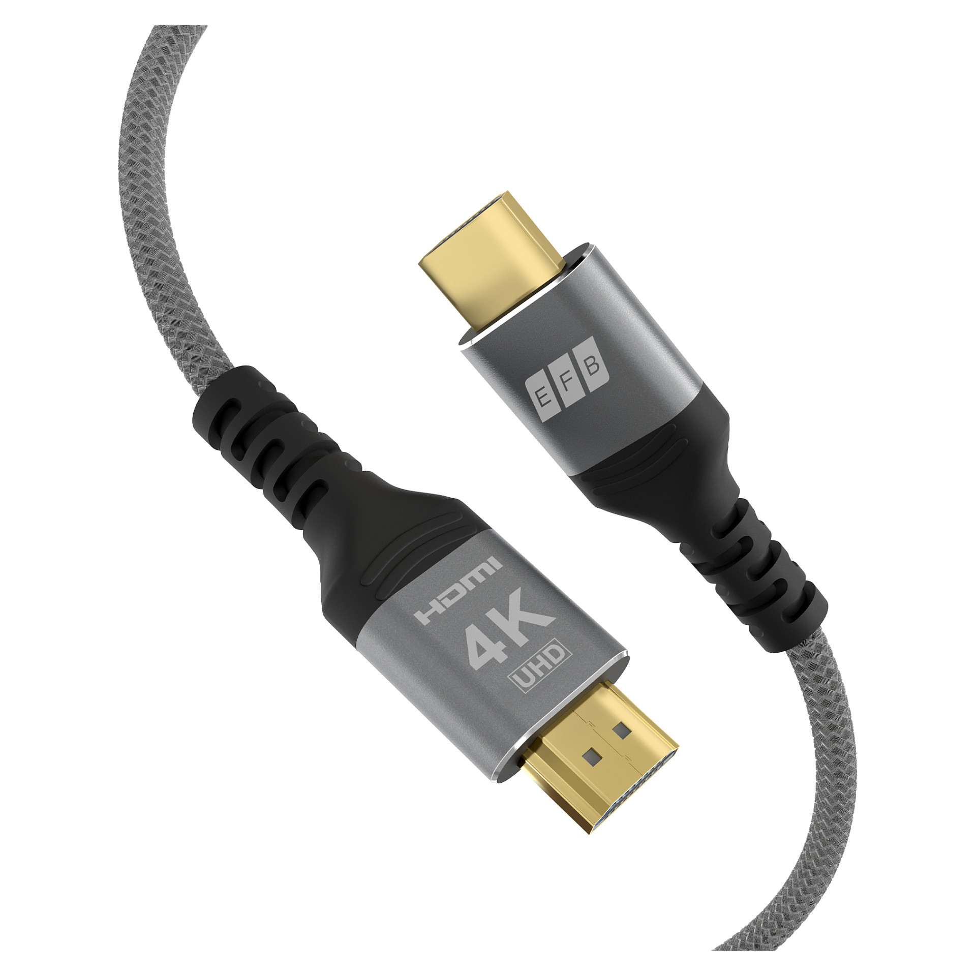 EFB HDMI High-Speed kabel s Ethernetom, 4K@60Hz, 1.0m, sivi-2