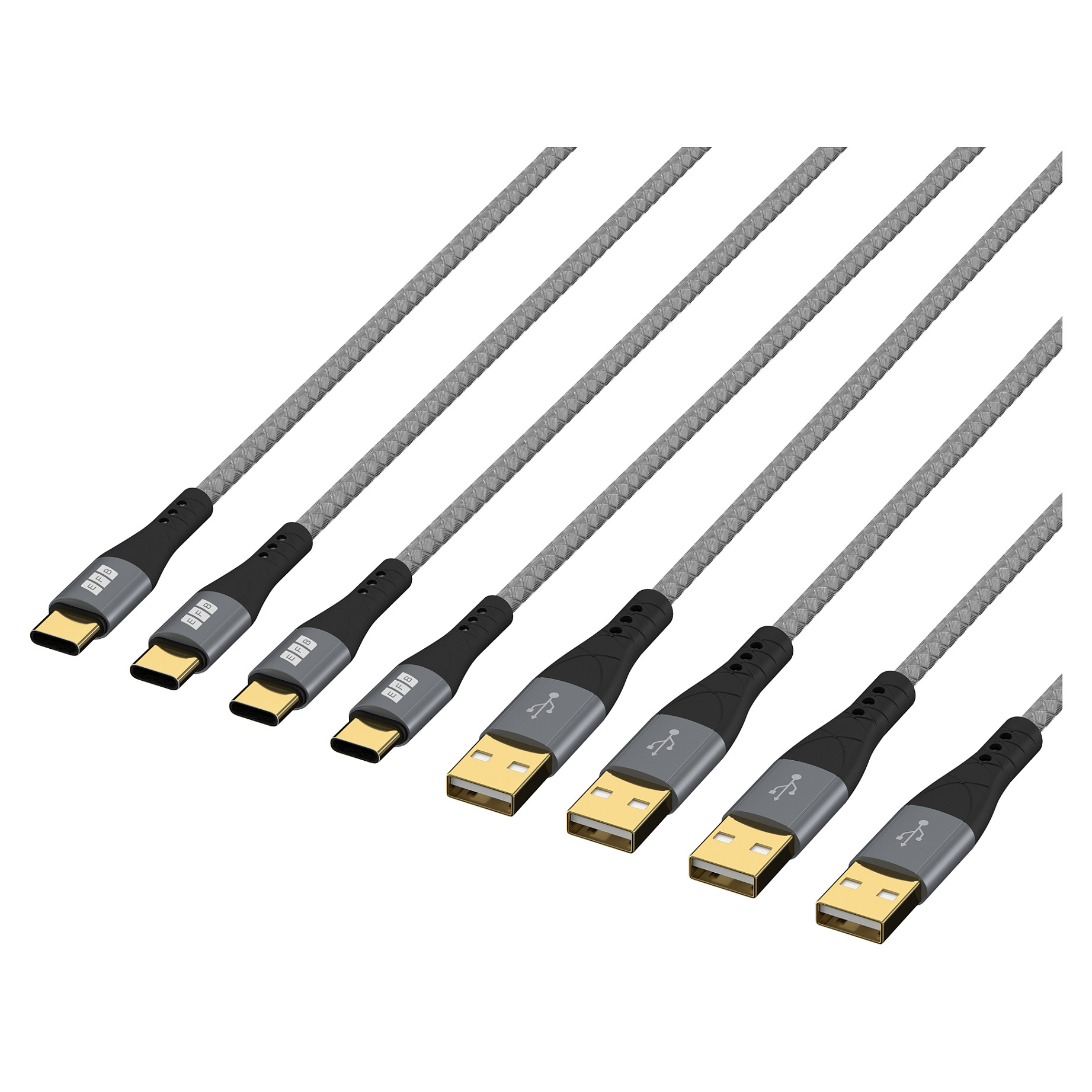 Set kabela EFB ELEKTRONIK USB-A na USB-C 4-u-1 (60W, QC) siva boja-3