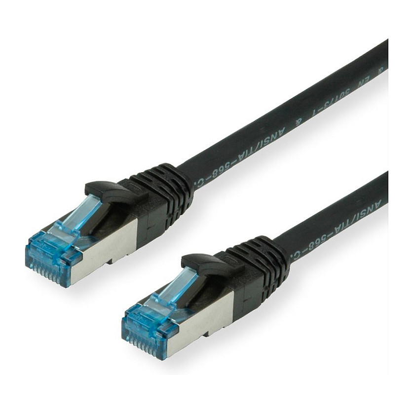 Mrežni kabel VALUE Cat.6A S/FTP, 0.3m, crna boja