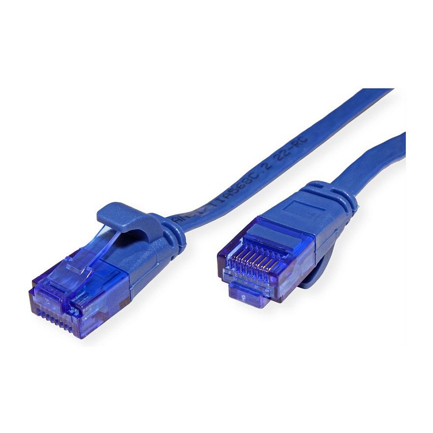 Mrežni kabel VALUE Cat.6A UTP plosnati, 0.5m, plava boja-1