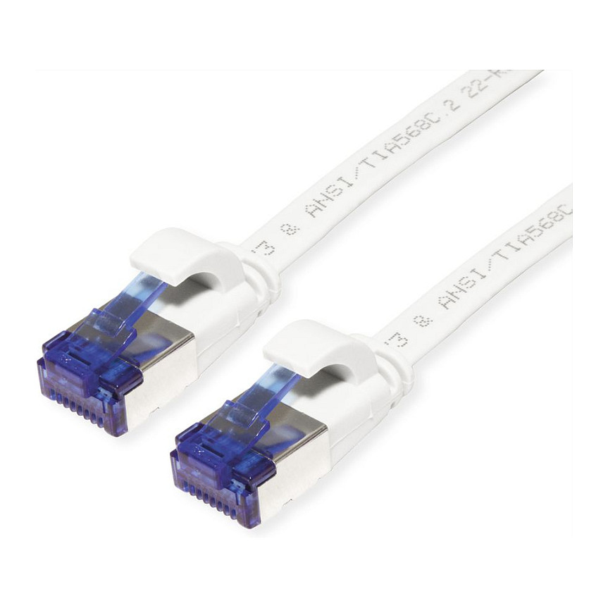 Mrežni kabel VALUE Cat.6A F/UTP plosnati, 0.5m, bijela boja