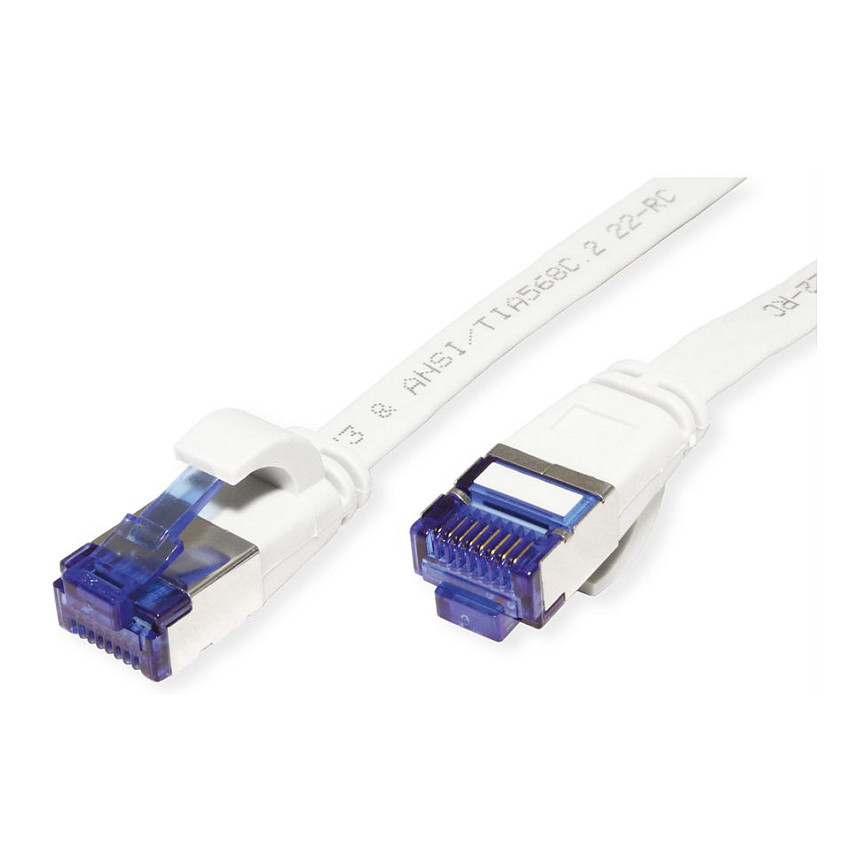 Mrežni kabel VALUE Cat.6A F/UTP plosnati, 0.5m, bijela boja-1