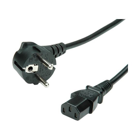 Kabel za napajanje VALUE Schuko na IEC C13, 1.8 m, crna boja-0