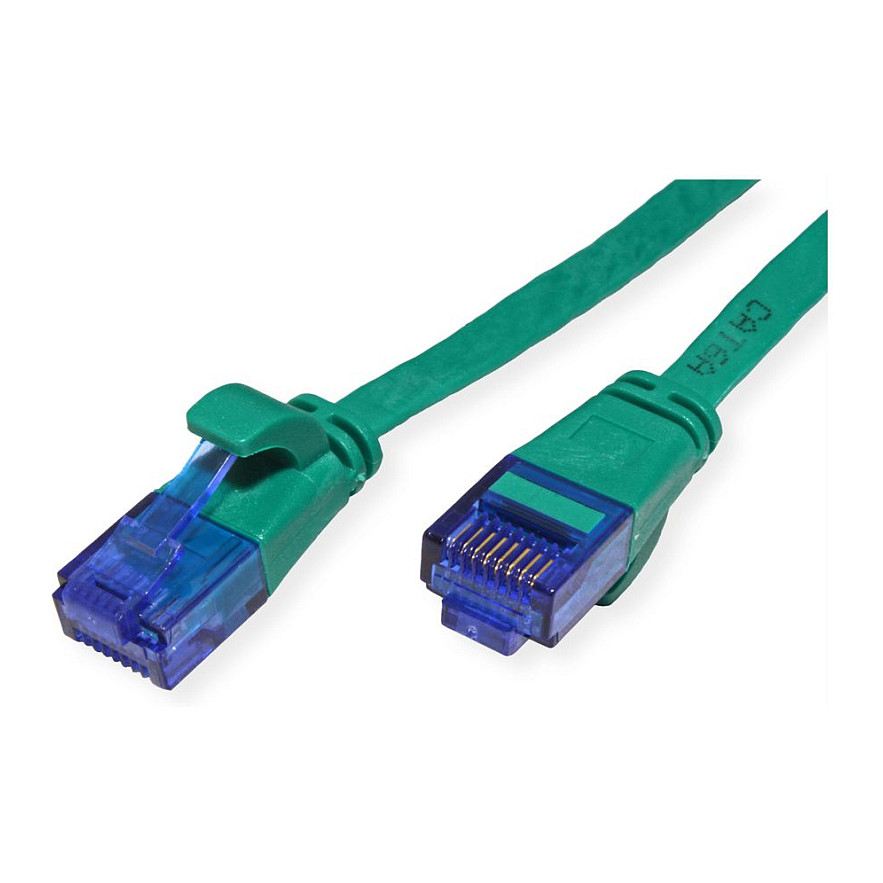 Mrežni kabel VALUE Cat.6A UTP plosnati, 2m, zelena boja-1