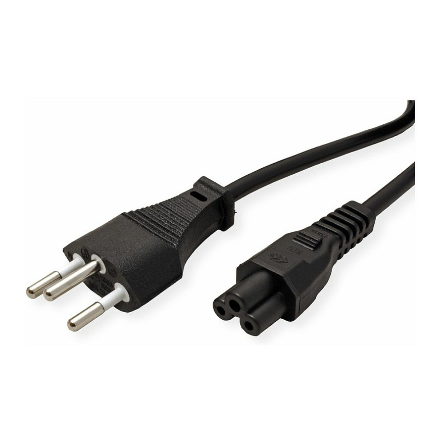 Strujni kabel VALUE Švicarski utikač na C13, 1m, crna boja-1