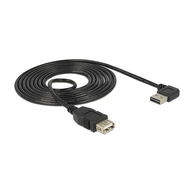 DELOCK EASY-USB 2.0 produžni kabel A (M) na A (Ž) kutni 0.5m-1