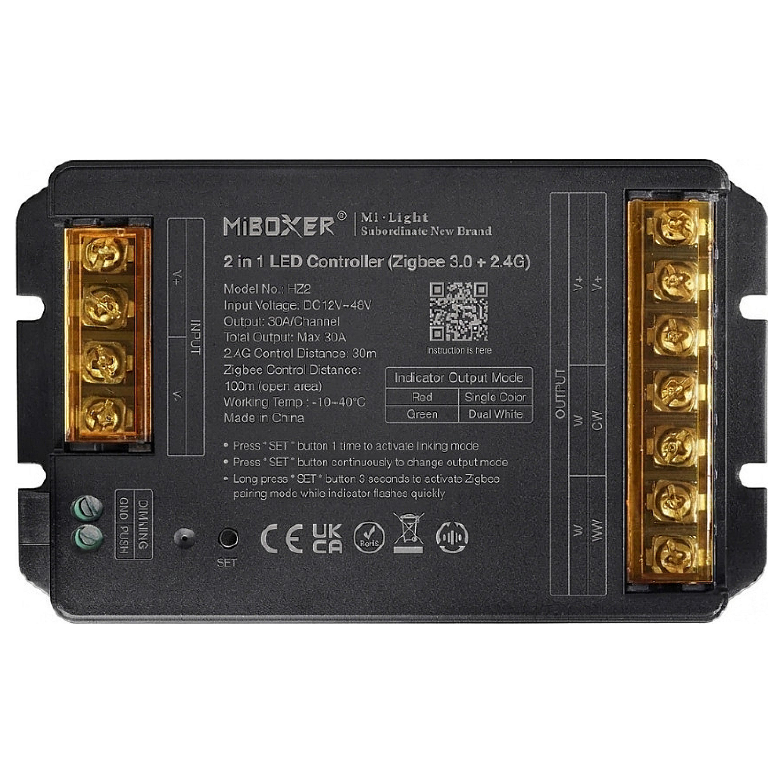 LED kontroler MIBOXER FUTHC1 2-u-1 (DIM/CCT), 30A, Zigbee 3.0 + 2.4G-0