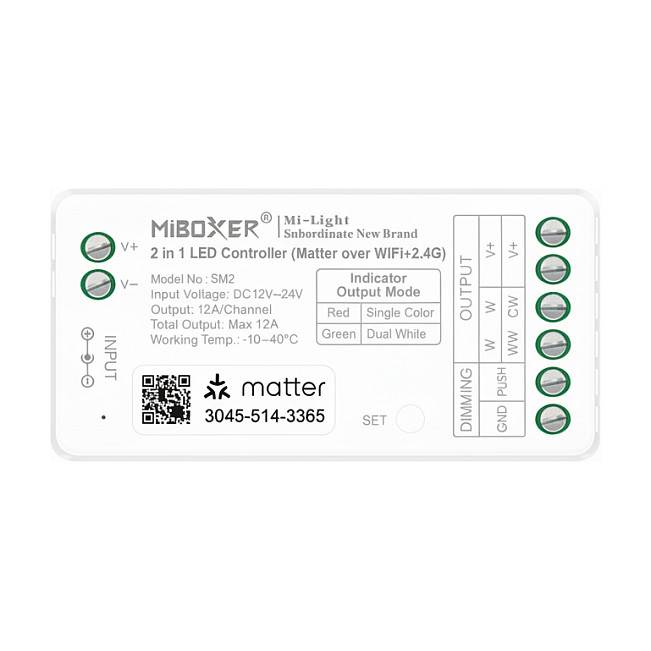 LED kontroler MIBOXER S2 2-u-1 (Dual White/Dimmer)