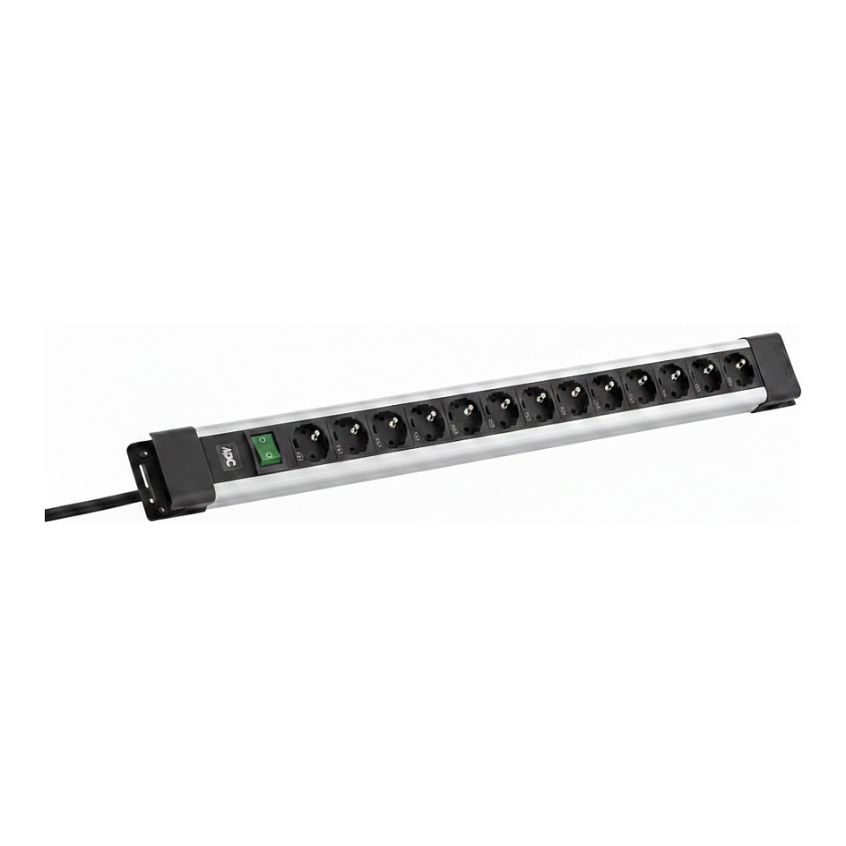 BACHMANN CONNECTUS 12xCEE7/3, 1xSchalter 2,0m CEE7/7 Grau