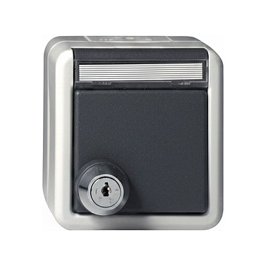 Nadžbukna utičnica GIRA Schuko s poklopcem i ključem 456730, IP44, siva boja