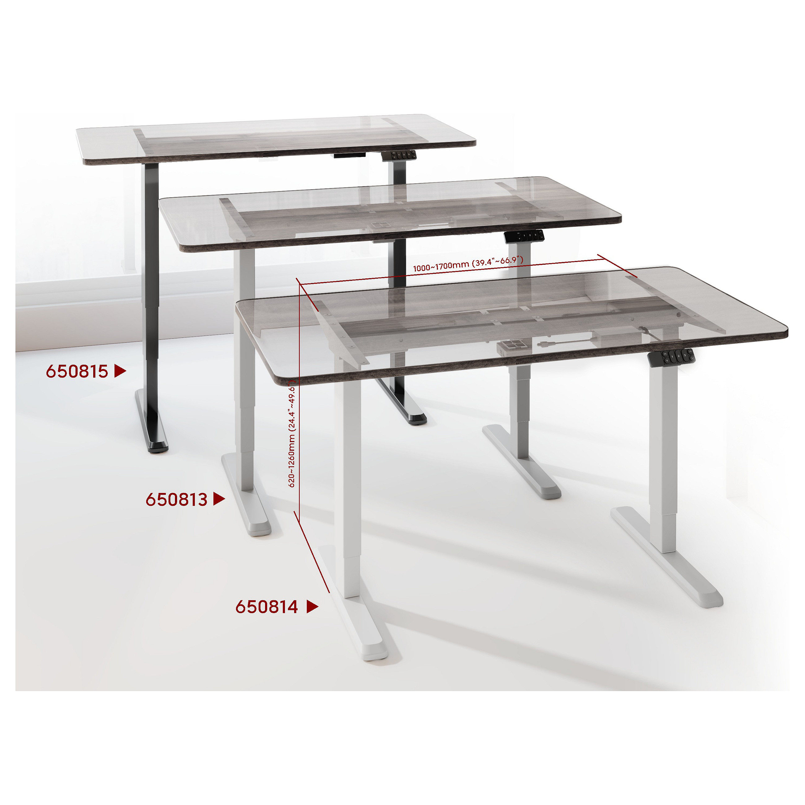 Postolje za stol EQUIP 128951 električno podesivo (dva motora, 125kg) crna boja-8
