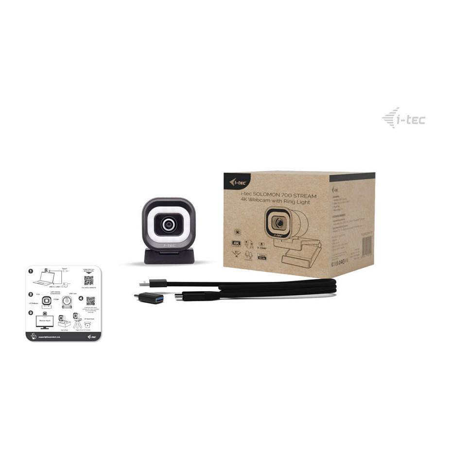 Web kamera I-TEC SOLOMON 700 STREAM 4K s prstenastim svjetlom-11