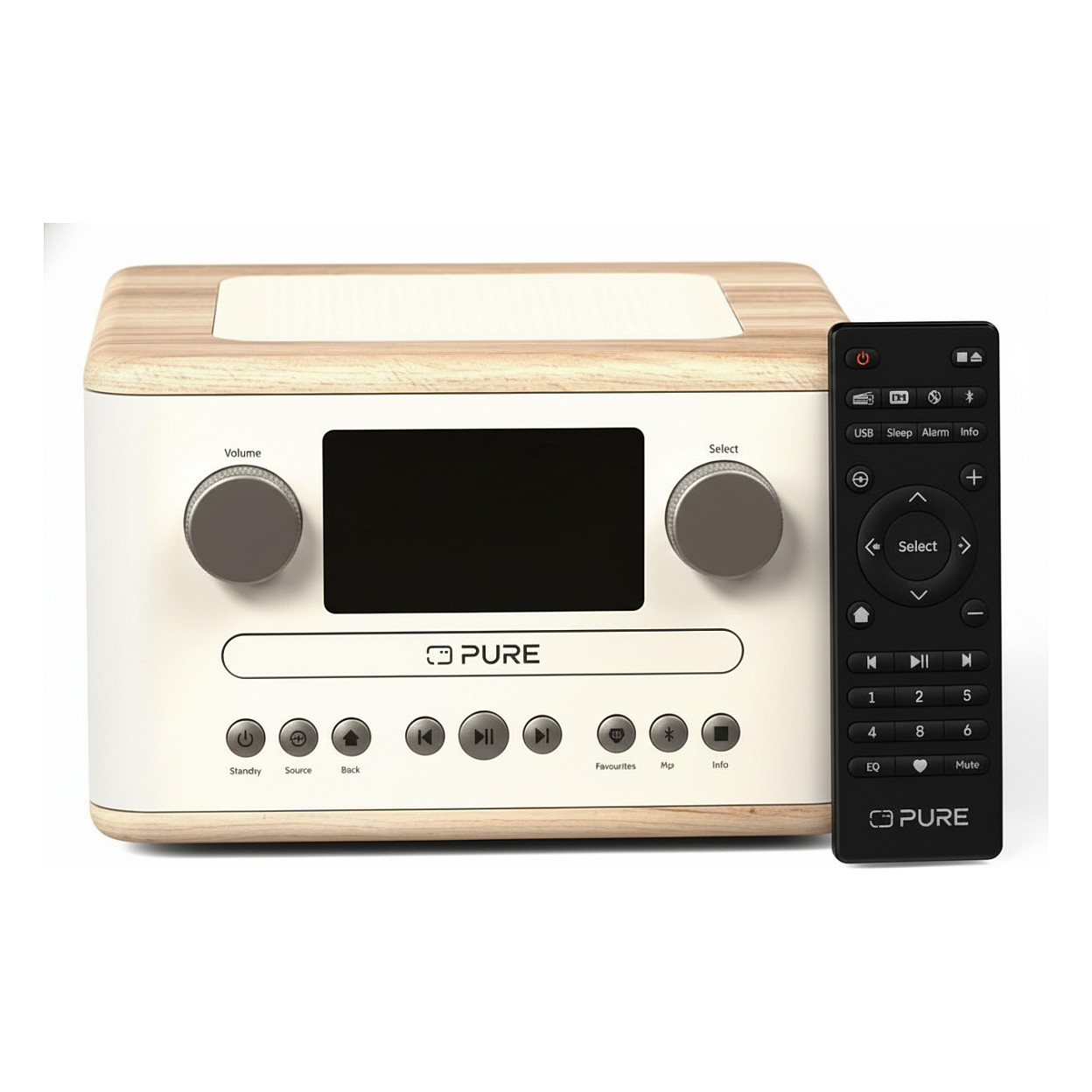 Digitalni radio PURE Classic C-D4 (DAB+/FM, Bluetooth, CD), bijela/hrast boja
