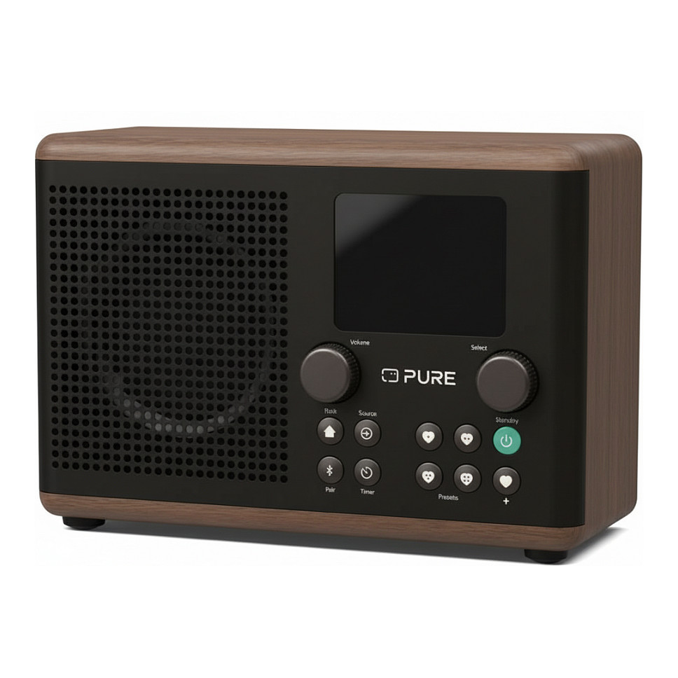 Pure Classic H4 Digitalradio Kaffee Schwarz/Walnuss EU/UK