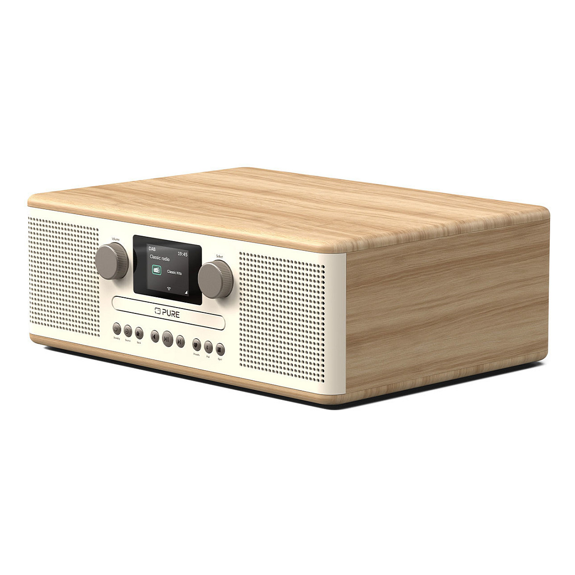Digitalni radio PURE Classic C-D6 (DAB+/FM, CD, Bluetooth) bijela/hrast boja-1