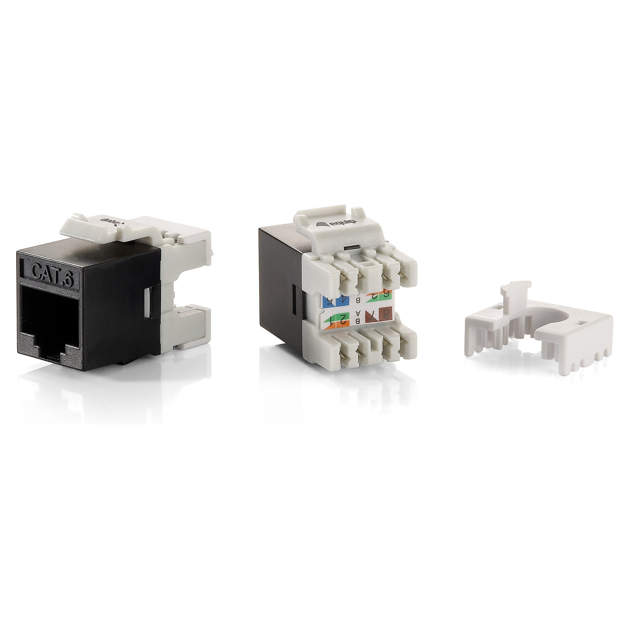 Equip Keystone Jack Cat.6 UTP LSA tanki crni (8 komada)