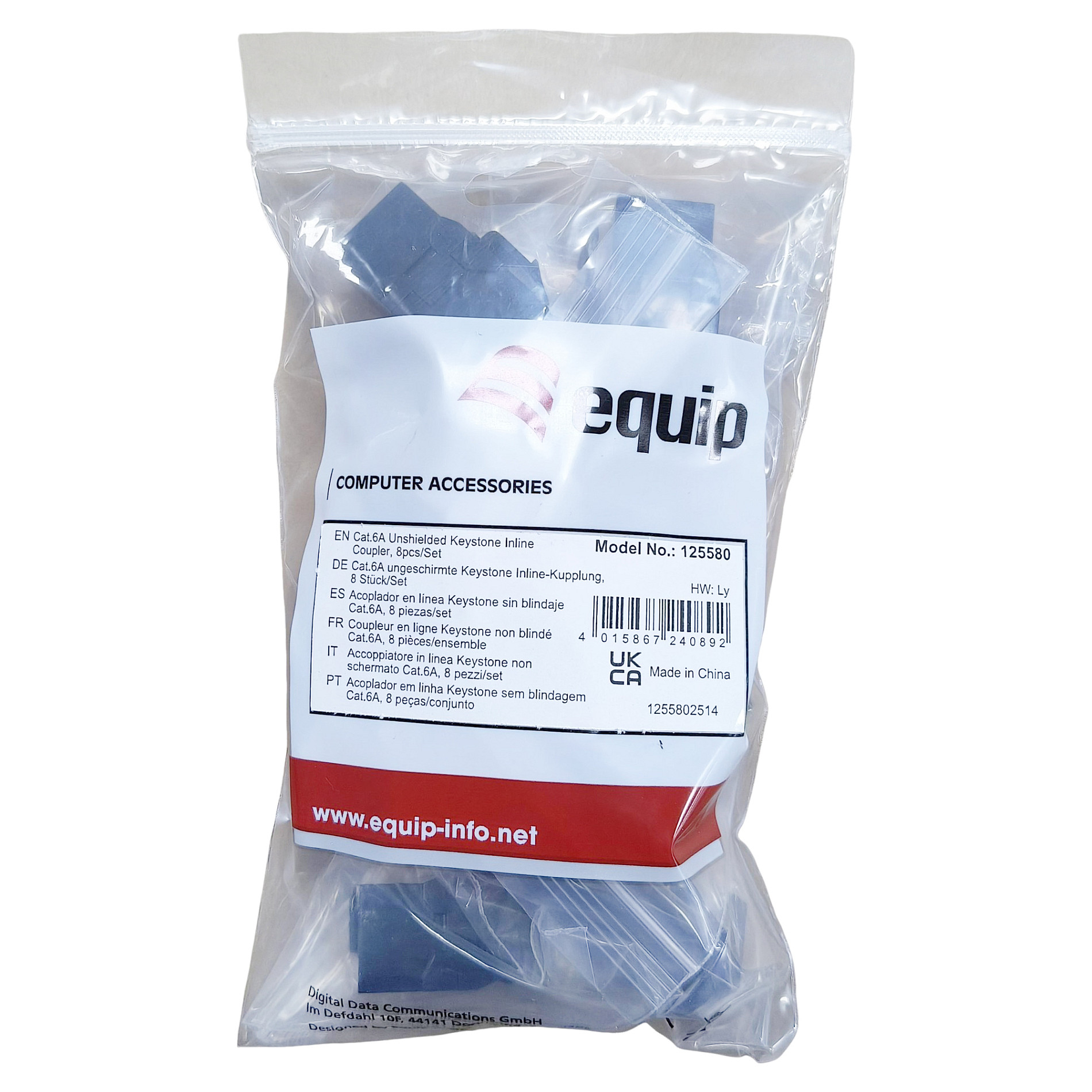 Equip Keystone Coupler Cat.6A UTP 2x RJ45 crni (8 komada)-6