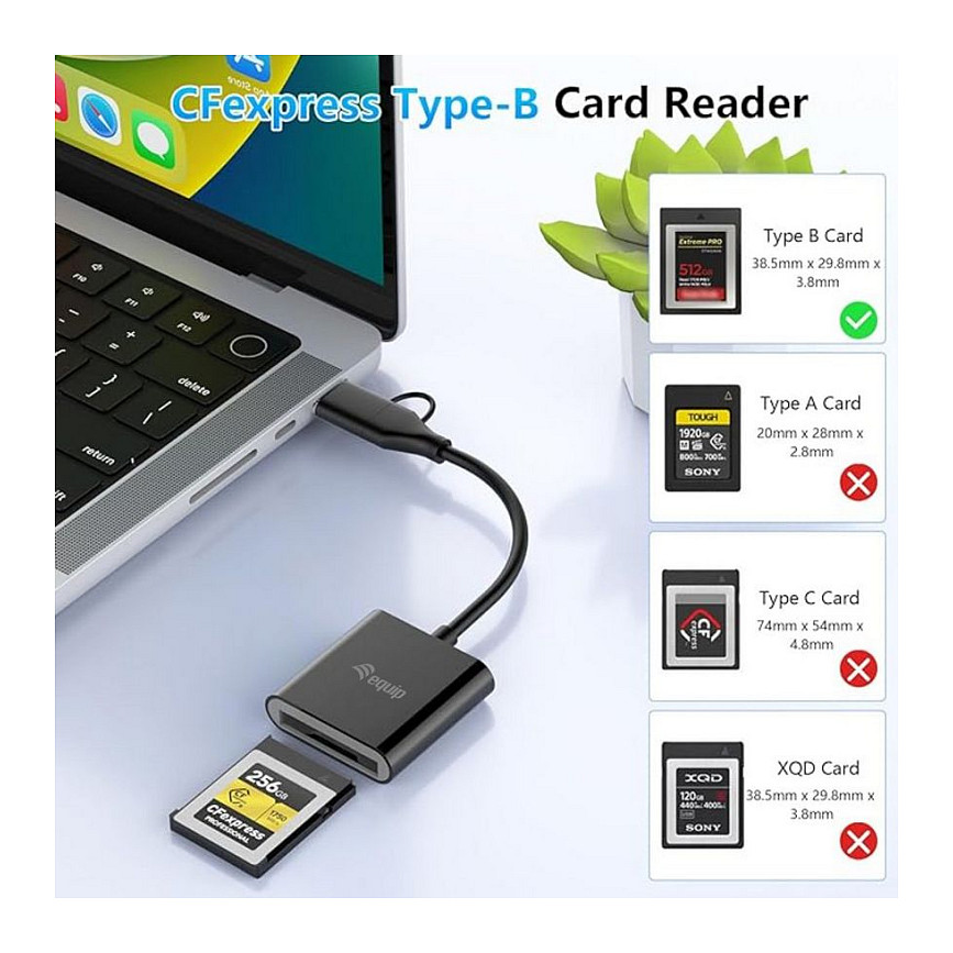 Čitač kartica EQUIP za CFexpress Type B (USB 3.2 Gen 2, 10Gbps)-4