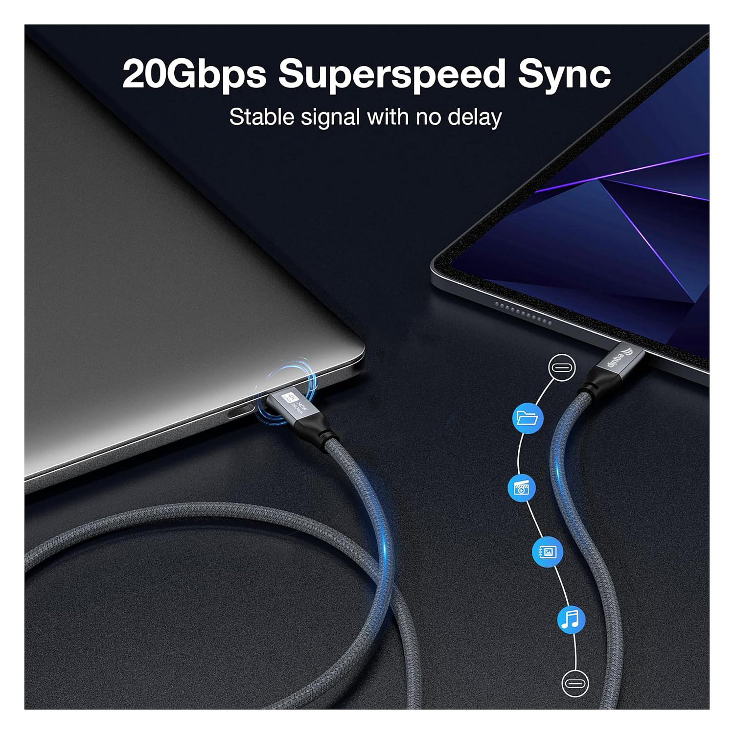 Equip USB-C 4.0 kabel (M/M), 100W PD, 3m, crni-7