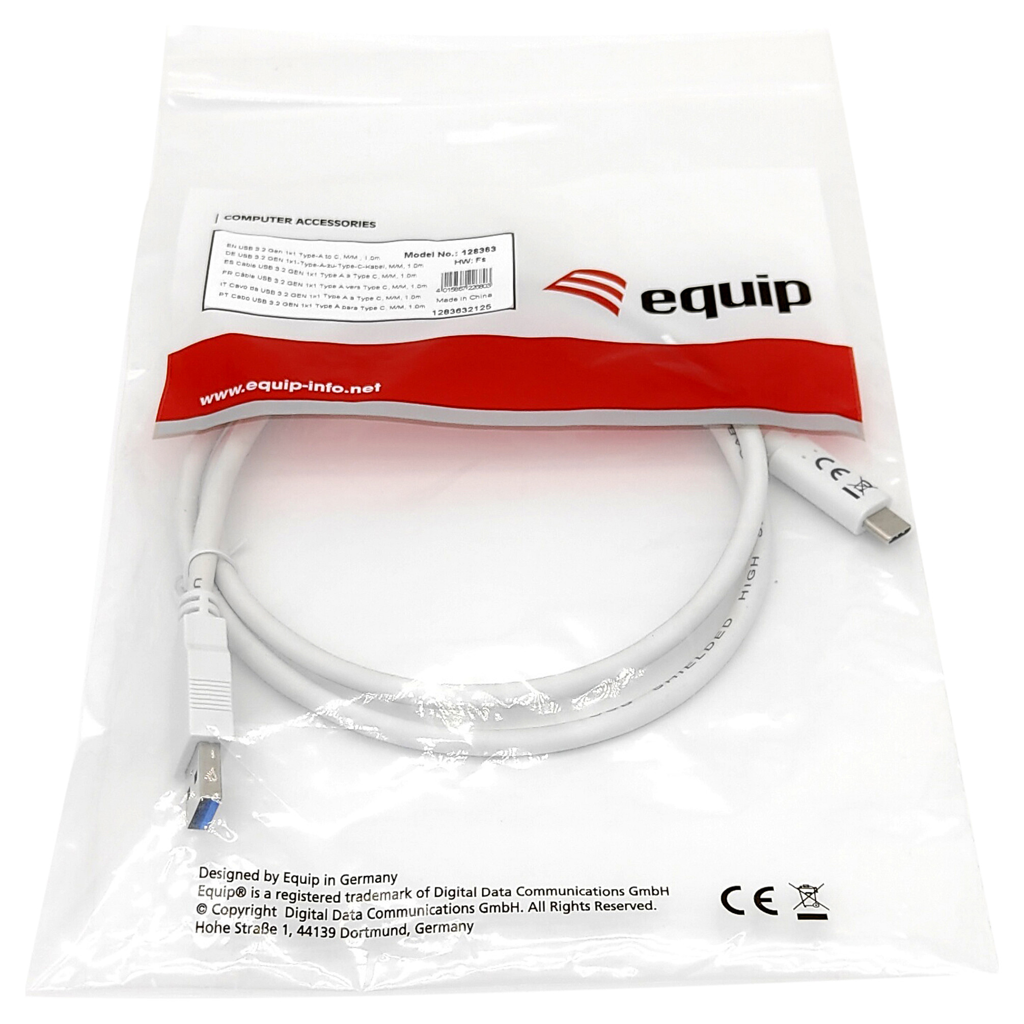 Equip USB-C na USB-A 3.2 Gen1 kabel, 5Gbps, 0.5m, bijeli-2