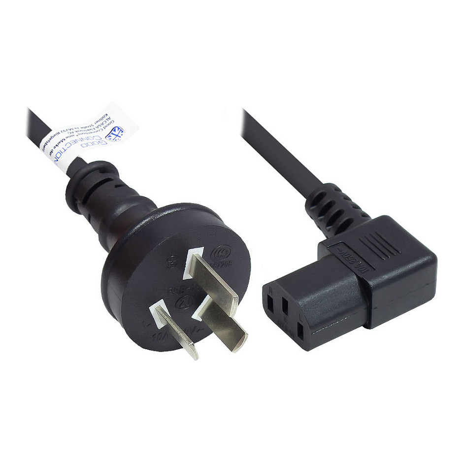 Strujni kabel GOOD CONNECTIONS Kineski utikač (Tip I) na C13 1.8m (kutni)-0