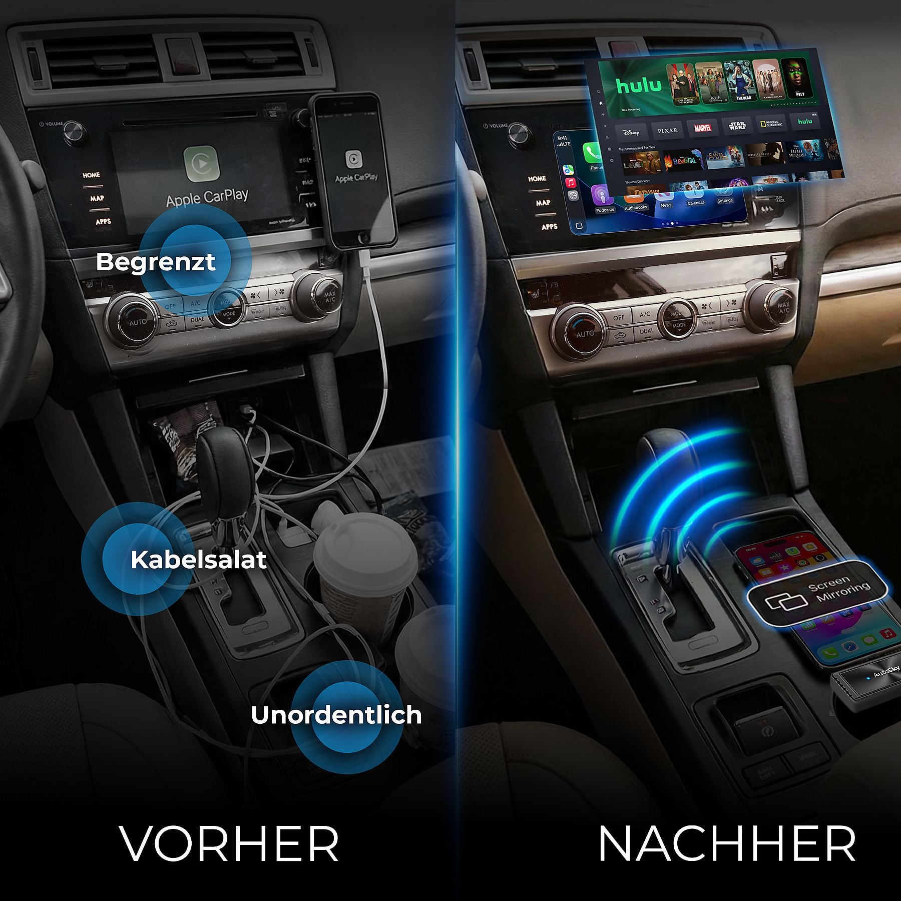 Bežični adapter AUTOSKY MirrorSync Wired AMS-2 (CarPlay, Android Auto, Screen Mirroring, USB-C)-4