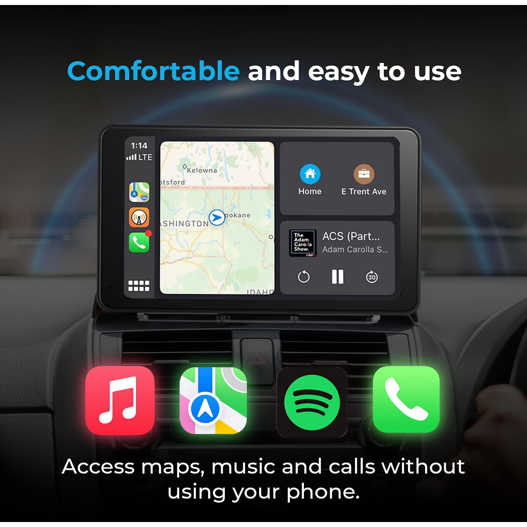 Multimedijski zaslon za auto AUTOSKY APID-301 (7", CarPlay, Android Auto, Bluetooth, FM, stražnja kamera)-3