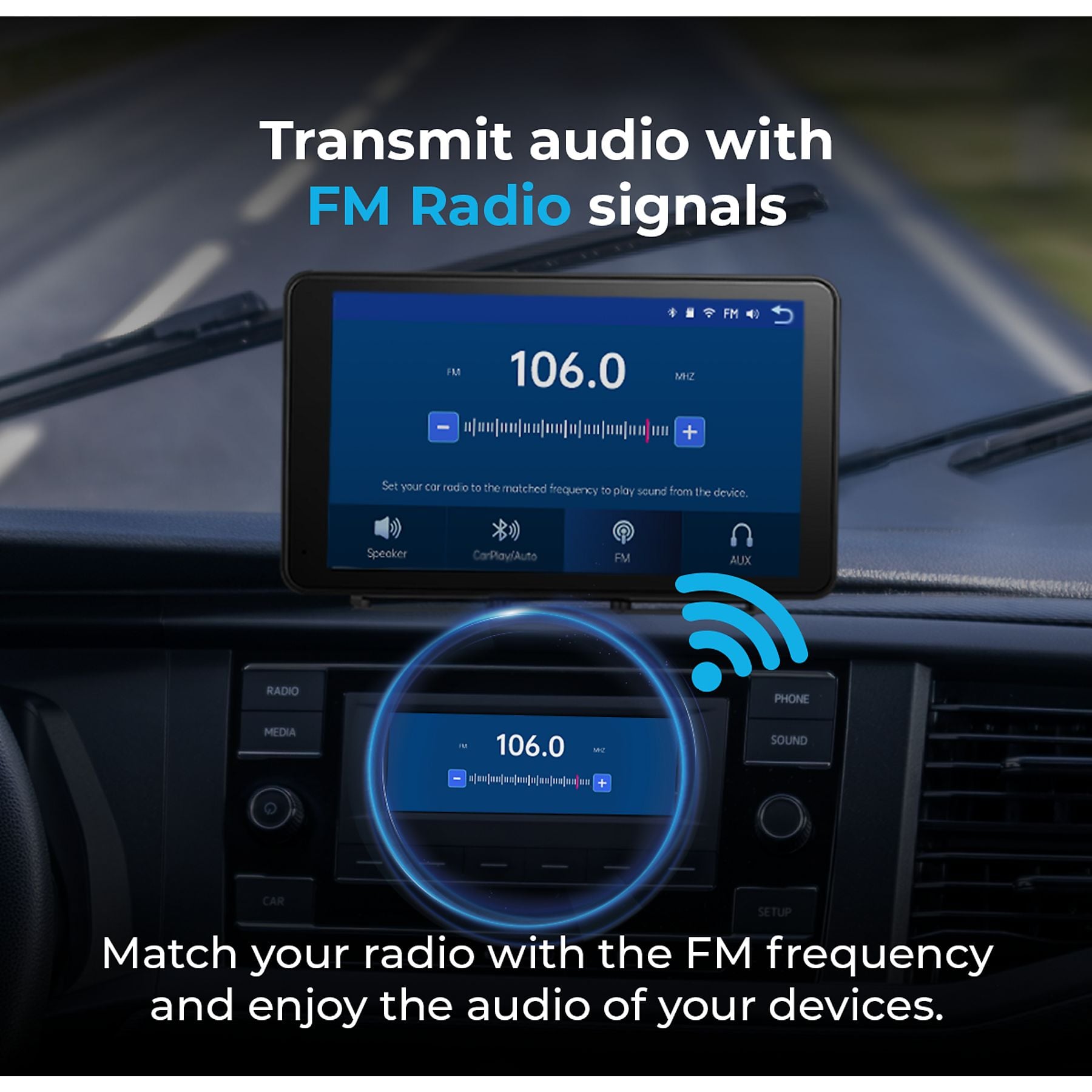 Multimedijski zaslon za auto AUTOSKY APID-301 (7", CarPlay, Android Auto, Bluetooth, FM, stražnja kamera)-5