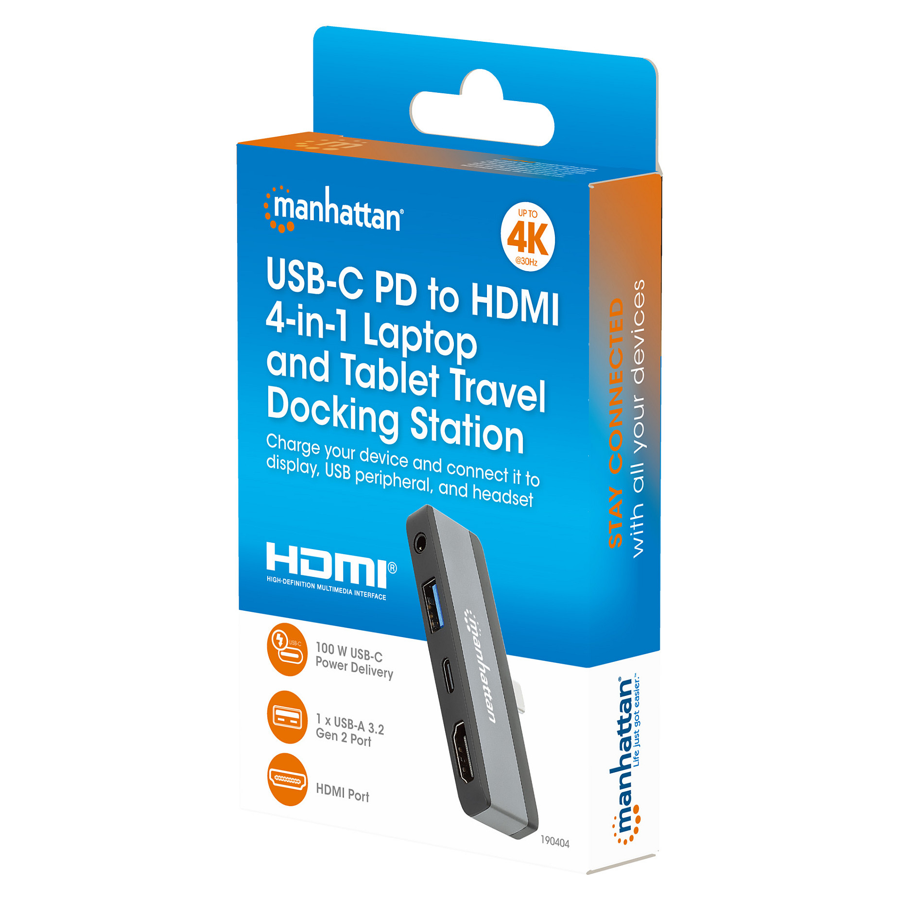 MANHATTAN USB-C 4-u-1 mobilna docking stanica 153800-10