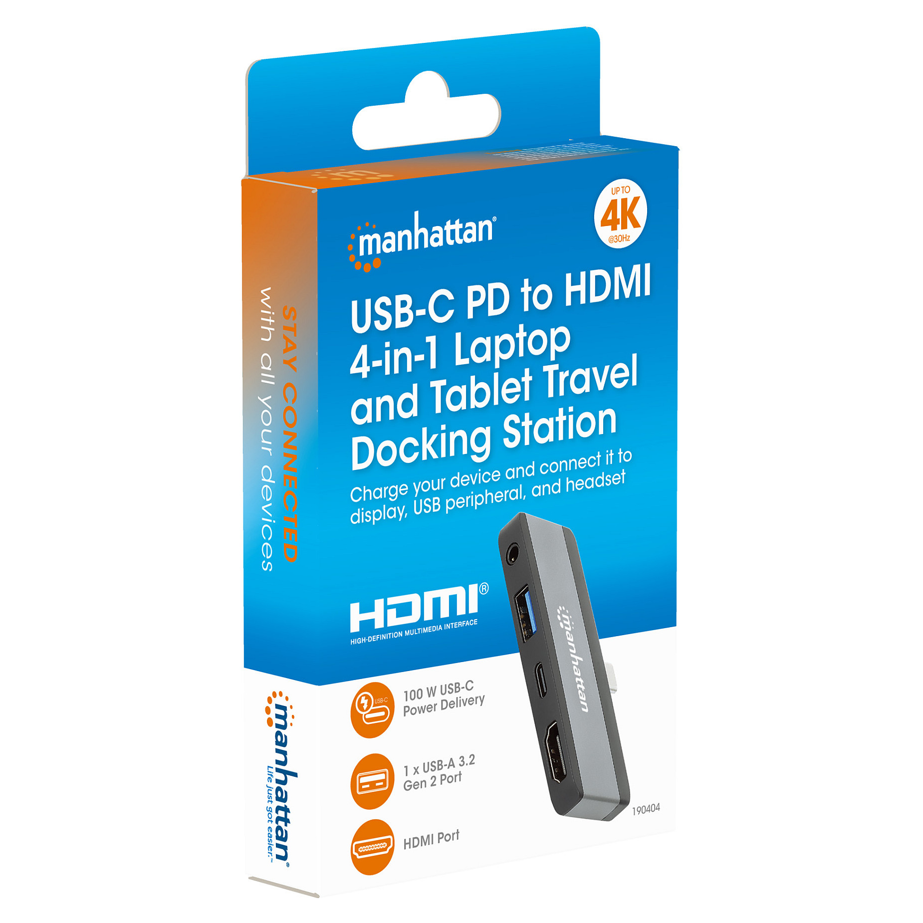 MANHATTAN USB-C 4-u-1 mobilna docking stanica 153800-11